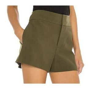 Alice + Olivia Olive Green Cady Shorts
